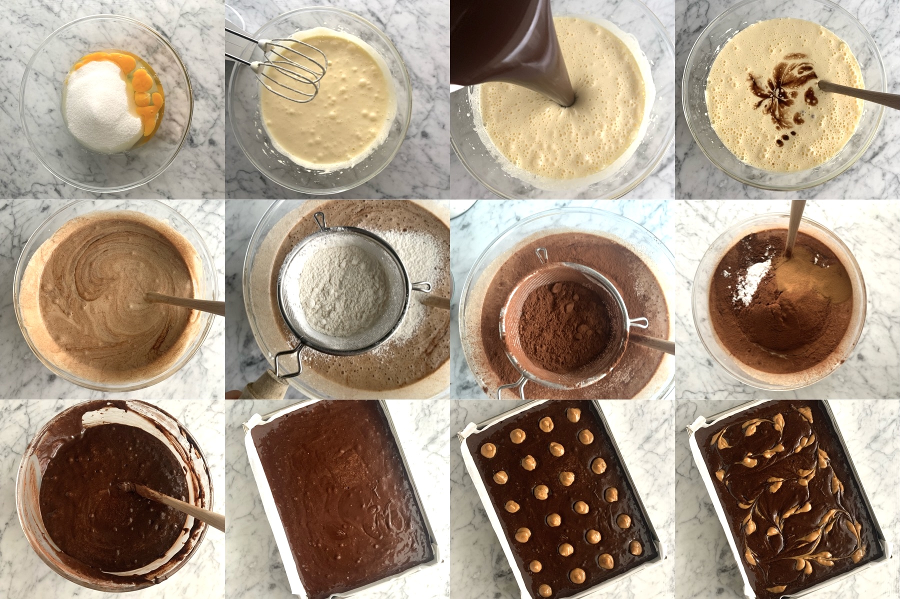 steg för steg - bilder på hur man bakar fudge brownie